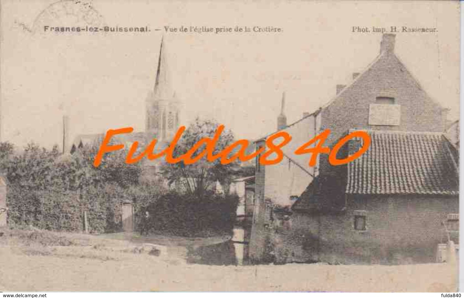 CPA.  FRASNES-LEZ-BUISSENAL.   Vue De L'Eglise Prise De La Crotière.   .    1911. (). - Frasnes-lez-Anvaing