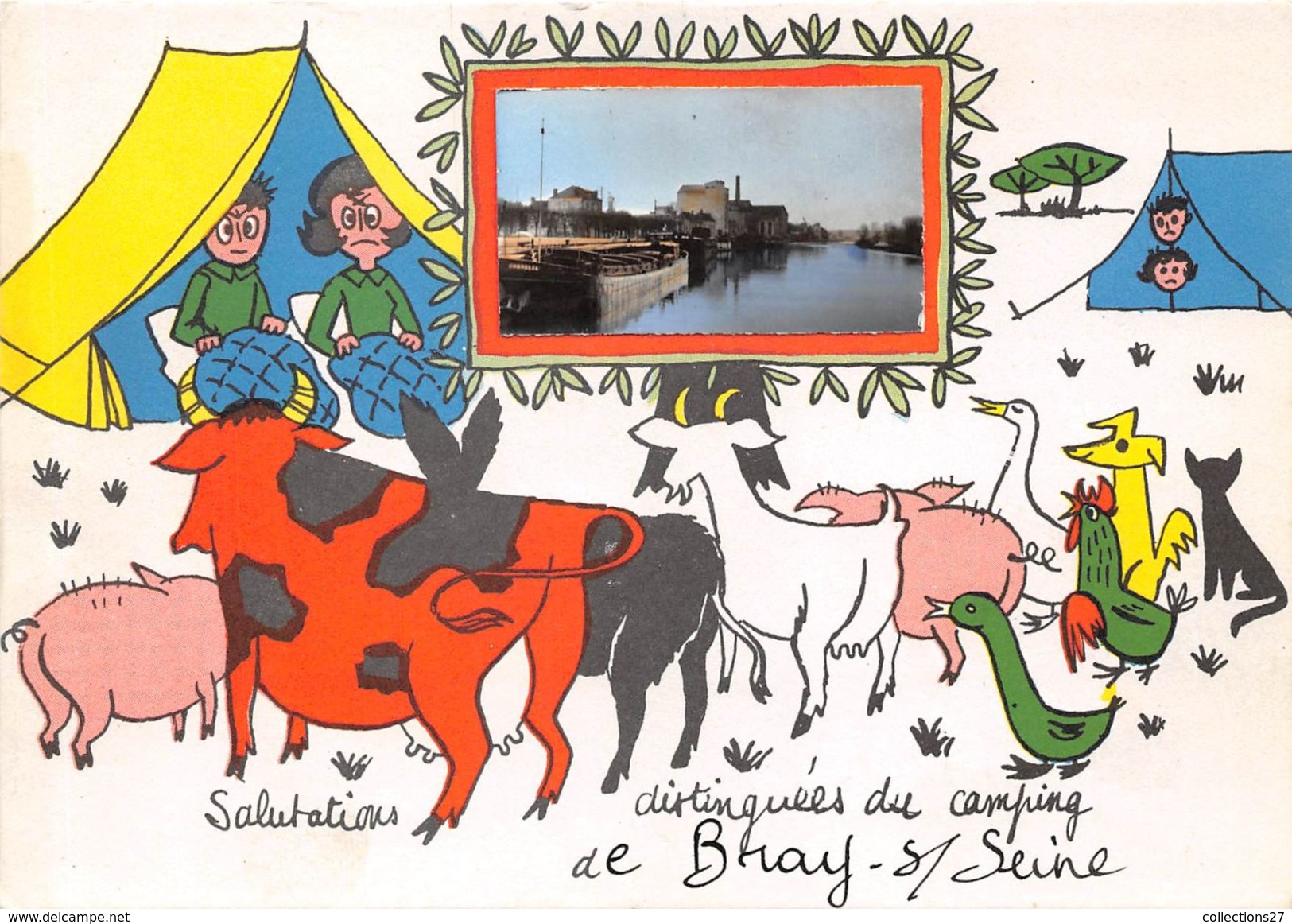 77-BRAY-SUR-SEINE- SALUTATIONS DISTINGUEES DU CAMPING DE BRAY SUR SEINE - Bray Sur Seine