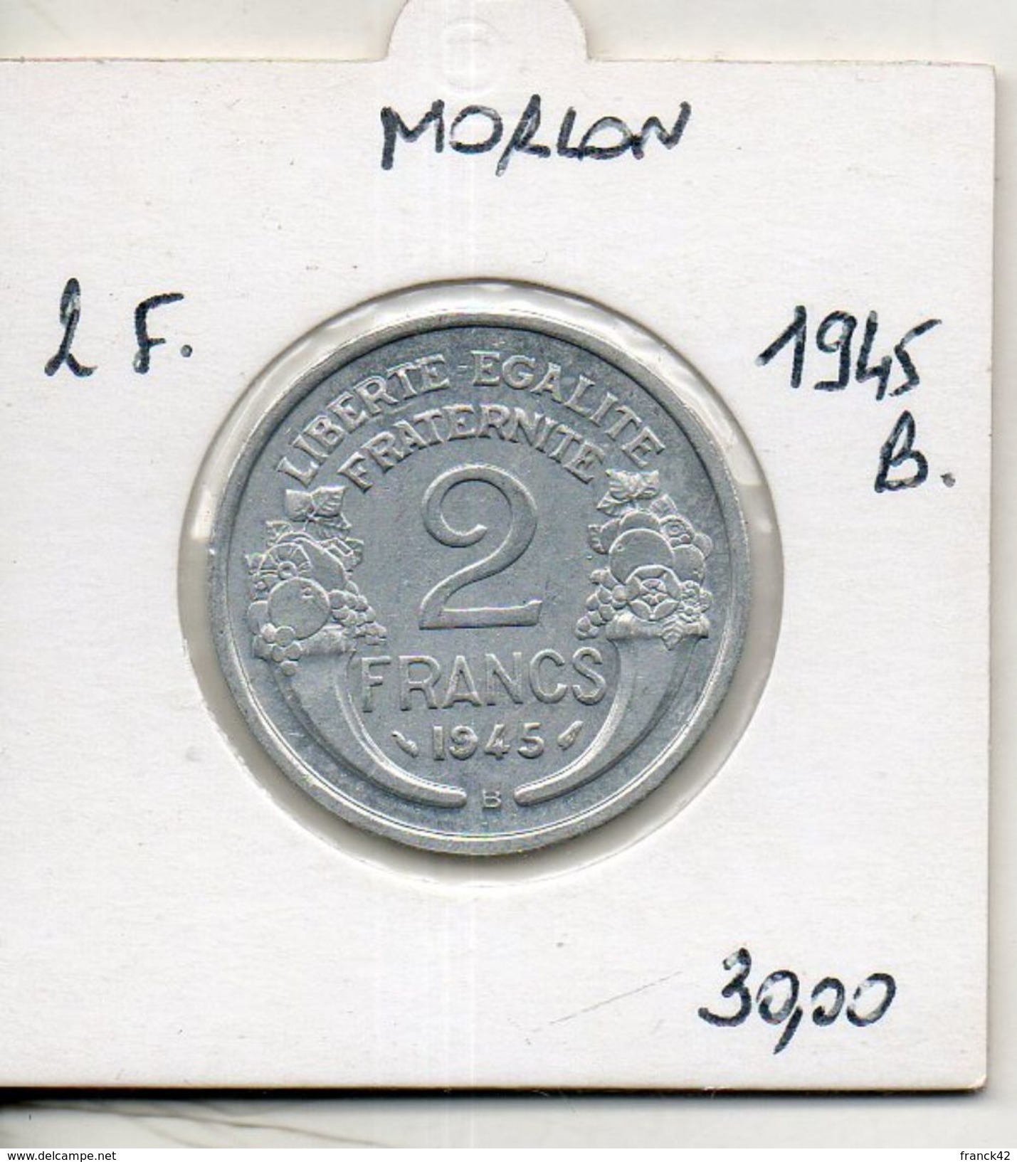 France. 2 Francs Morlon 1945 B. Etat SPL - 2 Francs