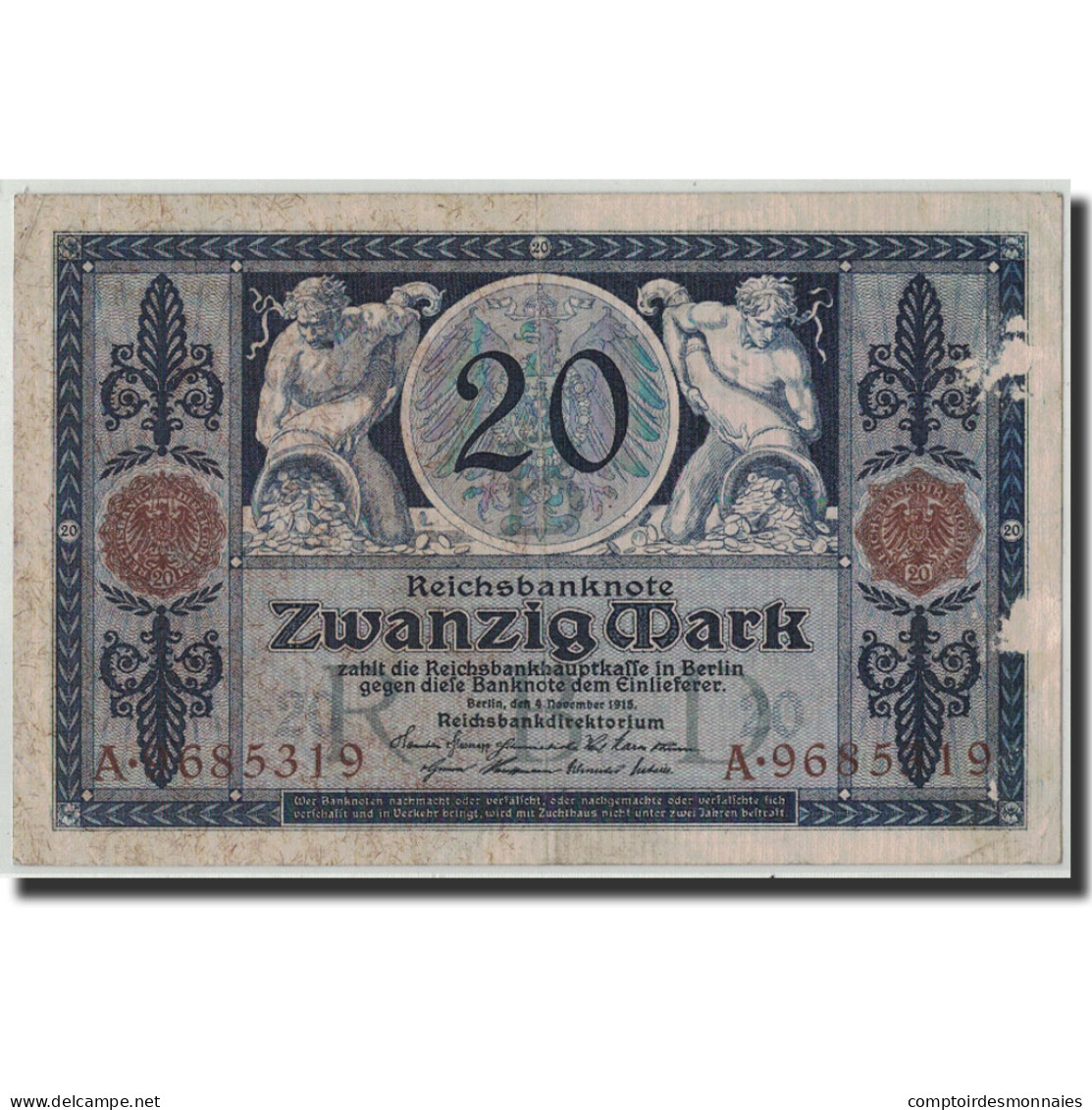 Billet, Allemagne, 20 Mark, 1915, 1915-11-04, KM:63, TTB - 20 Mark