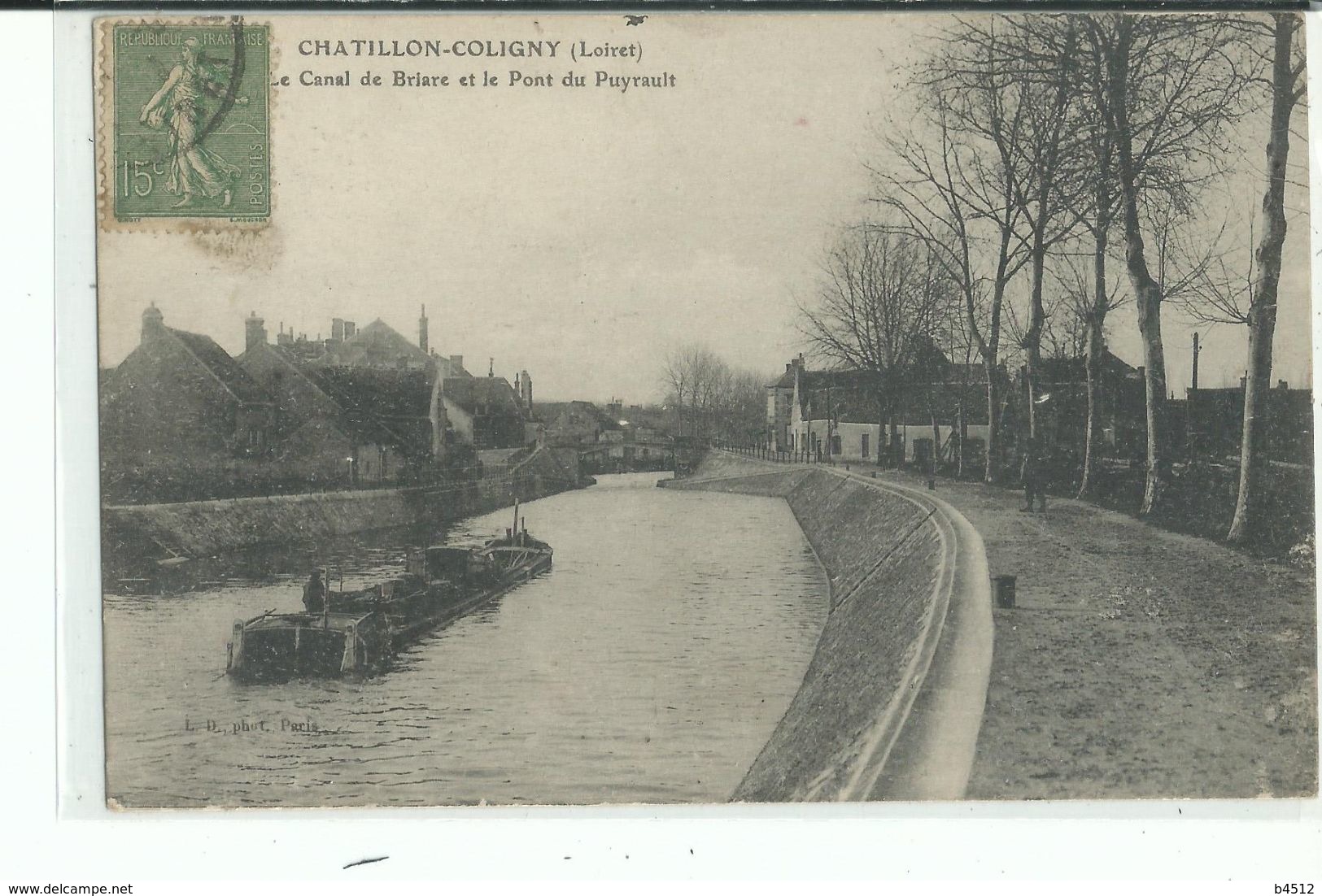 45 CHATILLON COLIGNY Le Canal De Briare Et Le Pont Du Puyrault ,péniche Navigation Fluvilale - Chatillon Coligny