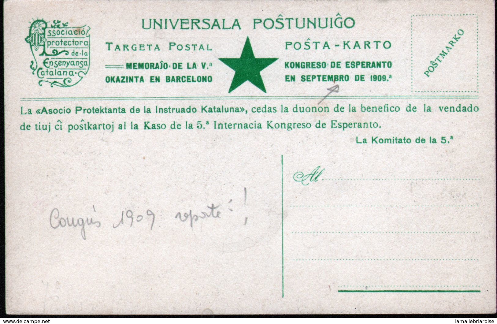 ESPERANTISME, Congrès De Barcelone, 1909, Reporté - Esperanto