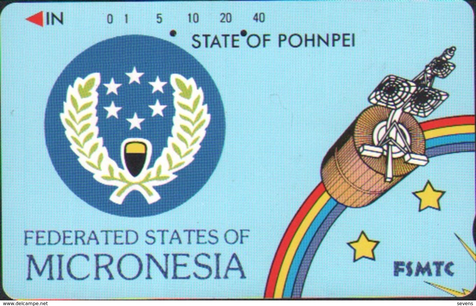 FSMTC01 Tamura Phonecard, State Of Pohnpei,used(from A Set Of 4) Silver Reverse - Micronésie