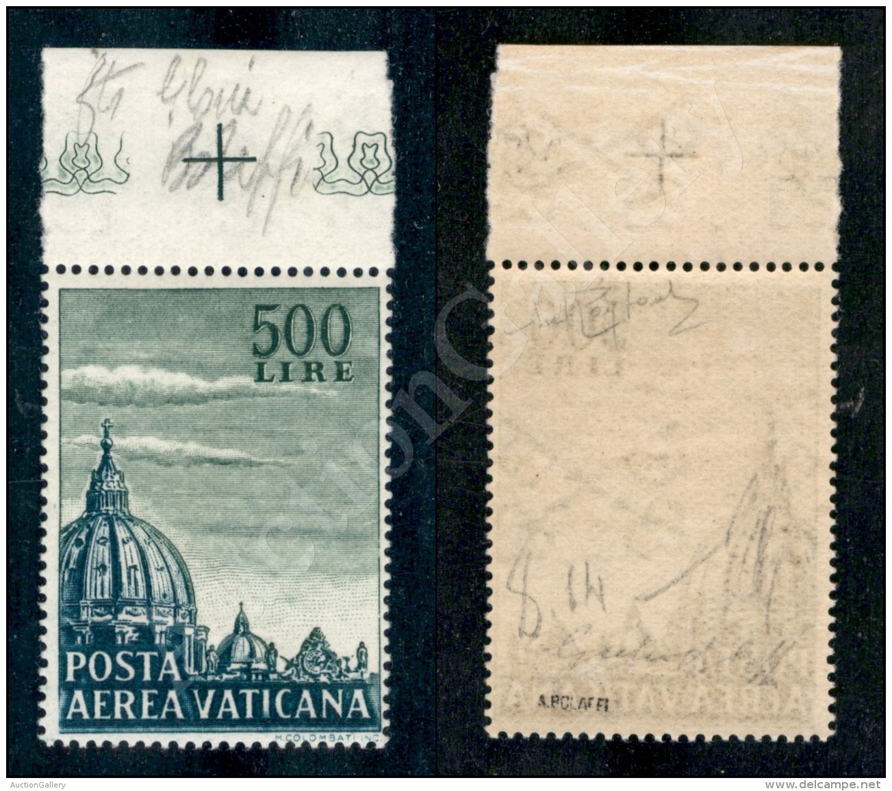 1958 - 500 Lire Cupola (33/I - P.Aerea) Dentellatura 14 A Pettine - Bordo Foglio - Gomma Integra - Splendido -... - Sonstige & Ohne Zuordnung