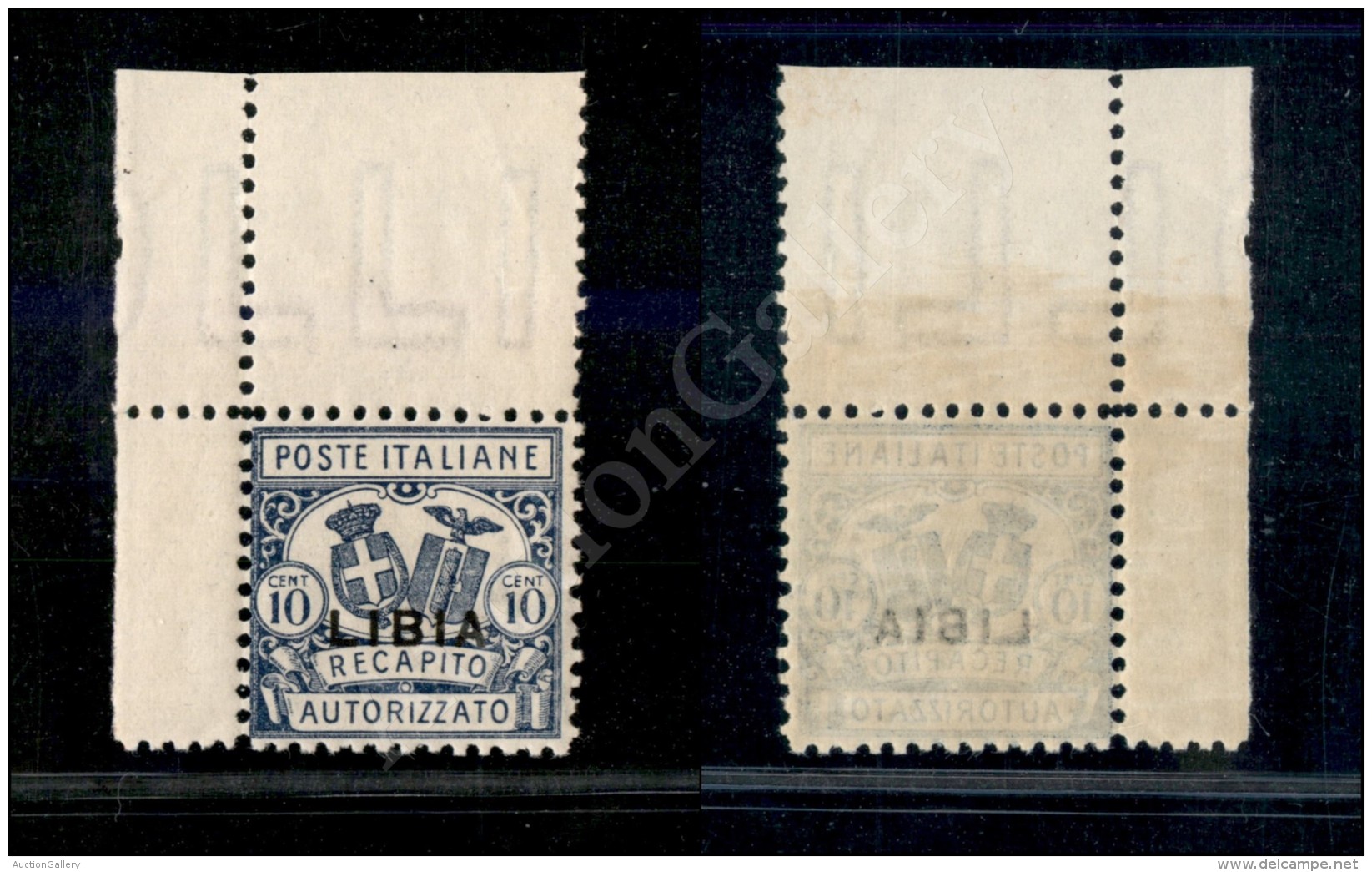 1929 - 10 Cent Recapito Autorizzato (1) Dent. 11 - Angolo Di Foglio Con Filigrana Lettere - Gomma Integra (500+) - Otros & Sin Clasificación