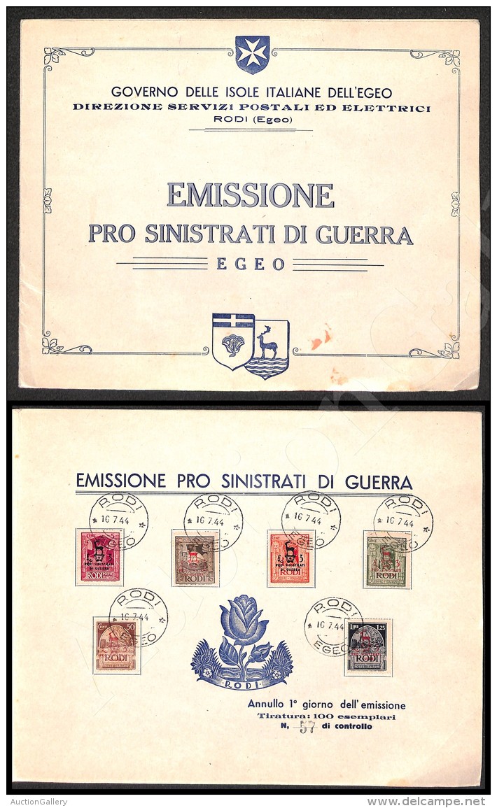 1944 - Pro Sinistrati Di Guerra (126/131) La Serie Completa Dei 6 Valori Su Libretto Originale (n.57 Di 100... - Sonstige & Ohne Zuordnung