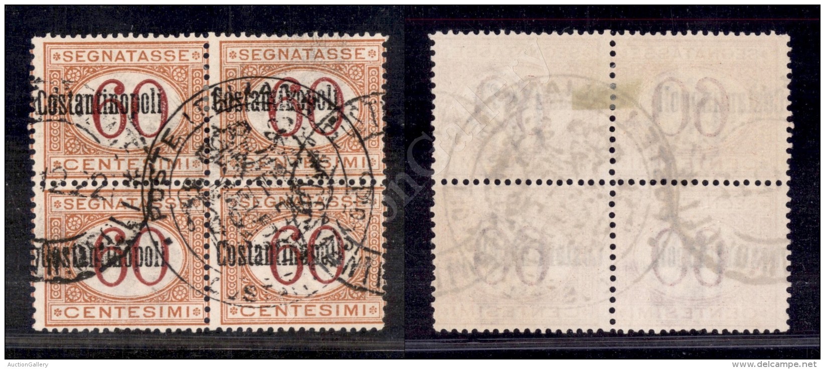 1922 - Quartina Del 60 Cent Segnatasse (3c) Soprastampa Spostata A Sinistra - Cert. AG - Other & Unclassified