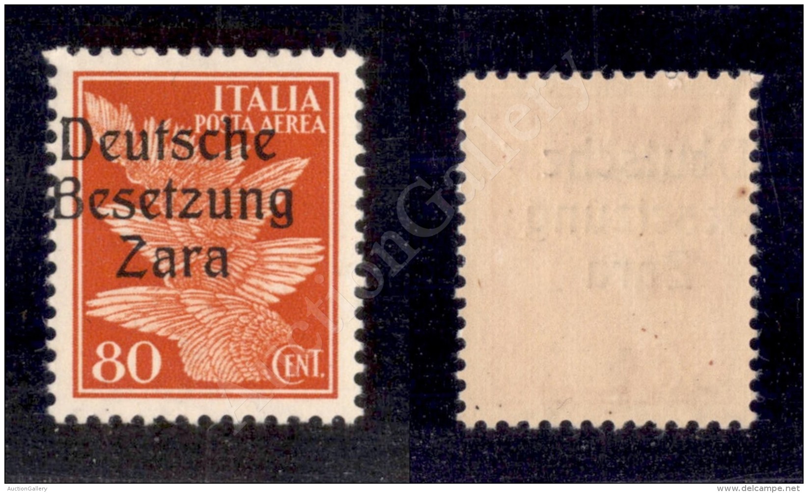 1943 - 80 Cent Arancio (4bb - Posta Aerea) Con Soprastampa Spostata A Sinistra - Gomma Integra (675) - Sonstige & Ohne Zuordnung