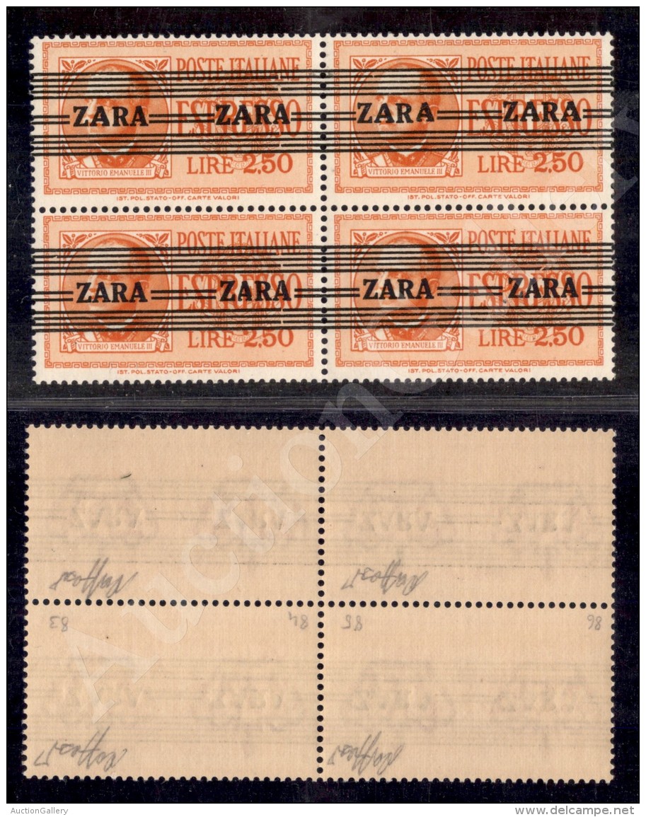 1943 - Quartina Del 2,50 Lire (4 - Espressi) Con Tre Tipi Diversi Di Soprastampe (III + IV + I + I - Posizioni... - Other & Unclassified