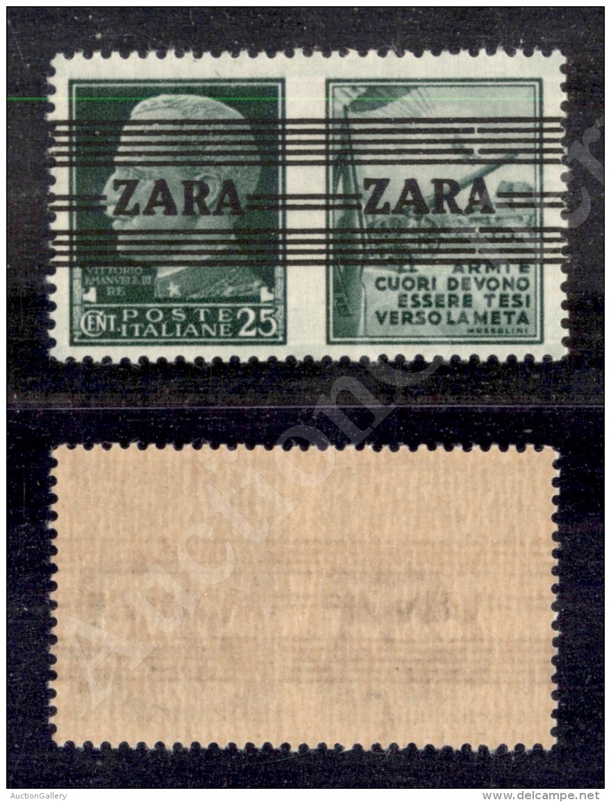 1943 - 25 Cent Esercito (28 - Terzo Tipo) Con A Alternate Larga + Stretta - Gomma Integra - Cert. AG (450) - Other & Unclassified