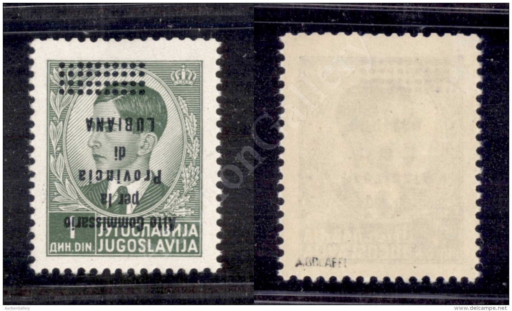 1941 - 1 Din Soprastampa Capovolta (44a) - Gomma Integra - Cert. AG (900) - Sonstige & Ohne Zuordnung