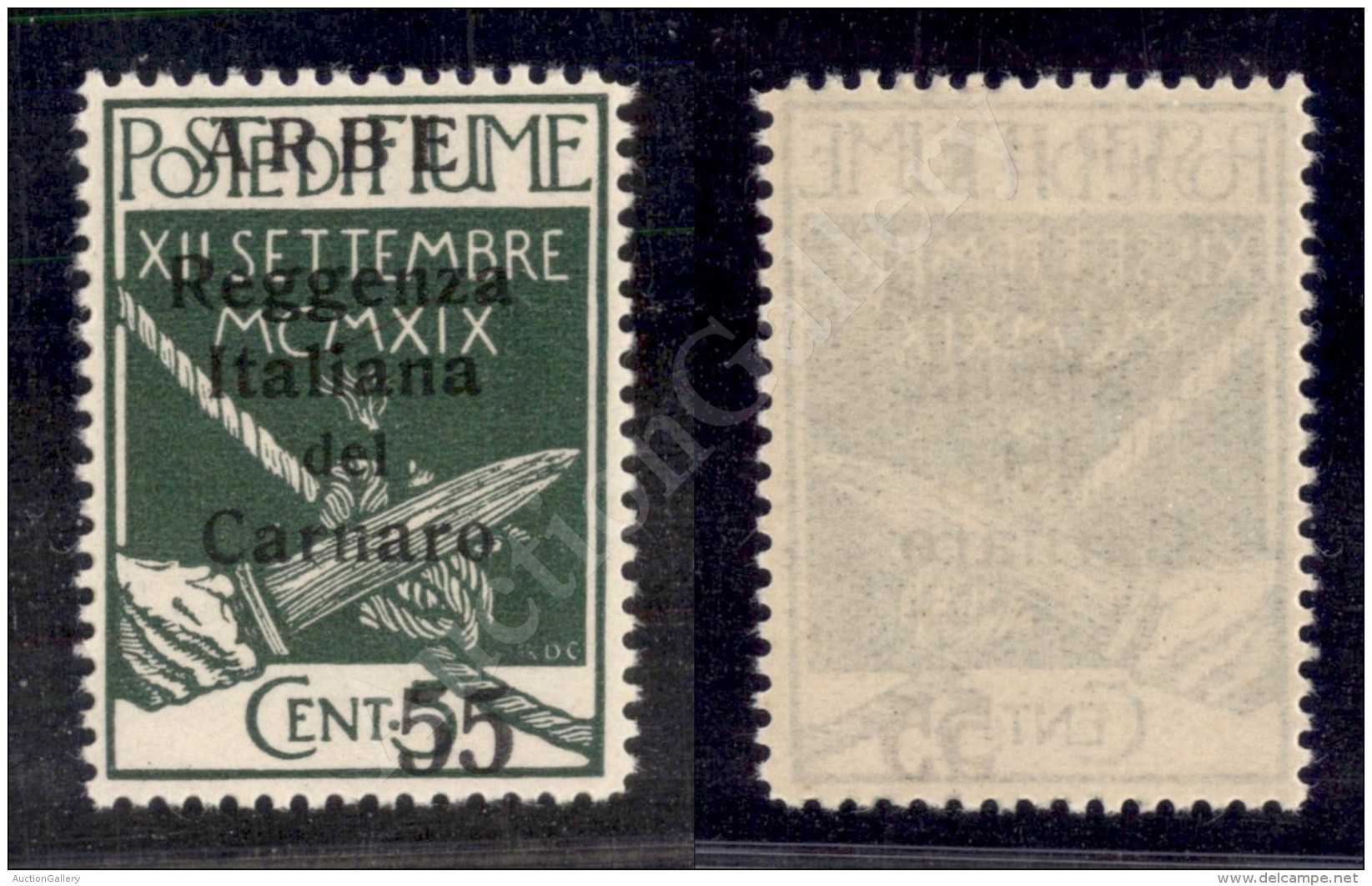 1920 - 55 Cent Su 5 (10) - Gomma Integra - Ottimamente Centrato - Cert. AG. (600++) - Sonstige & Ohne Zuordnung