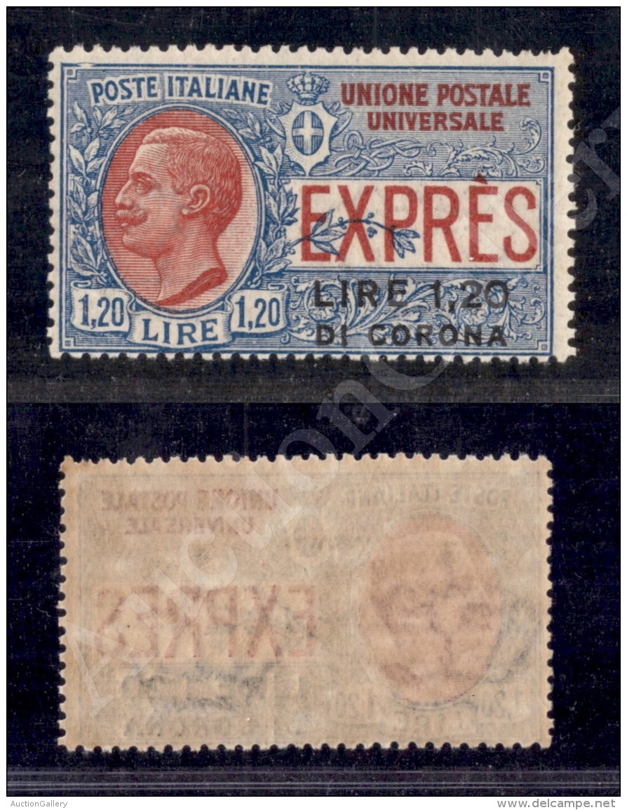 1922 - Dalmazia - Non Emesso - 1,20 Lire Di Corona Su 1,20 Lire (2 - Espressi) - Gomma Integra (850) - Sonstige & Ohne Zuordnung