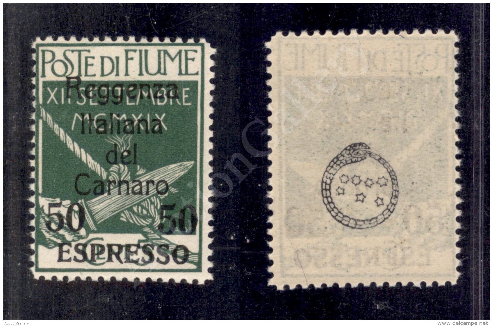 1920 - 50 Cent Su 5 (4 Espressi) - Gomma Integra - Cert. AG (1.050) - Otros & Sin Clasificación