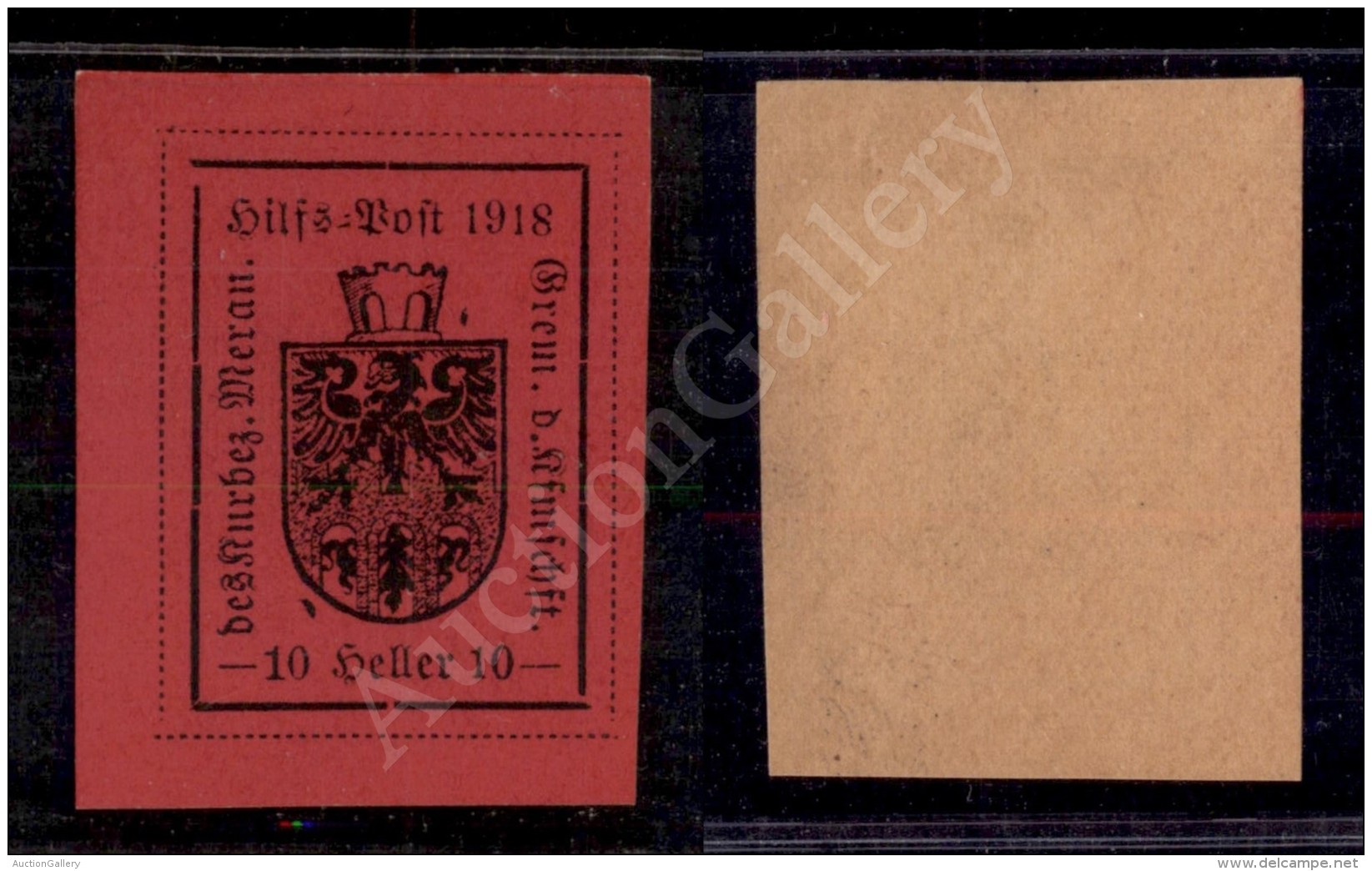 1918 - 10 Heller Carminio Lilla (5) - Gomma Integra - Cert. Avi (1.500) - Sonstige & Ohne Zuordnung