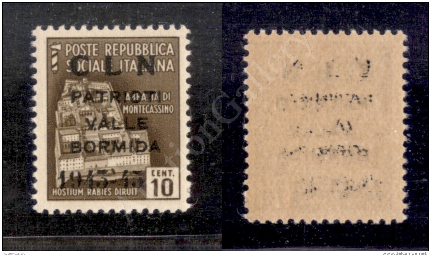 1945 - Non Emessi - 10 Cent Bruno (8) Soprastampa In Nero - Gomma Integra - Cert. Raybaudi (2.250) - Otros & Sin Clasificación