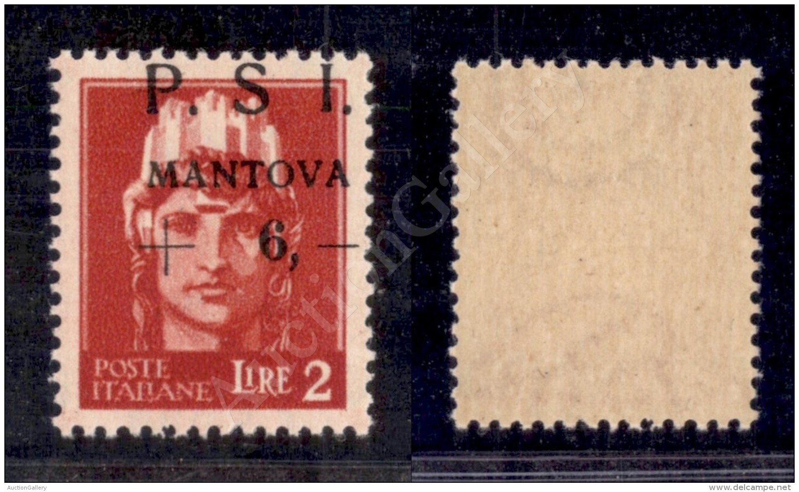Mantova - 1945 - 6 Lire Su 2 Lire Arancio (8ew) Soprastampa Spostata In Alto Senza Punto Dopo S - Gomma Integra - Other & Unclassified