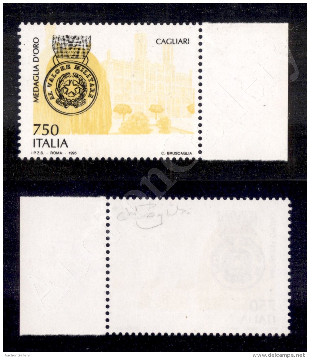 1995 - 750 Lire Cagliari (2153) Solo Stampa Dei Colori Giallo E Nero - Gomma Integra - Cert. Raybaudi - Sonstige & Ohne Zuordnung
