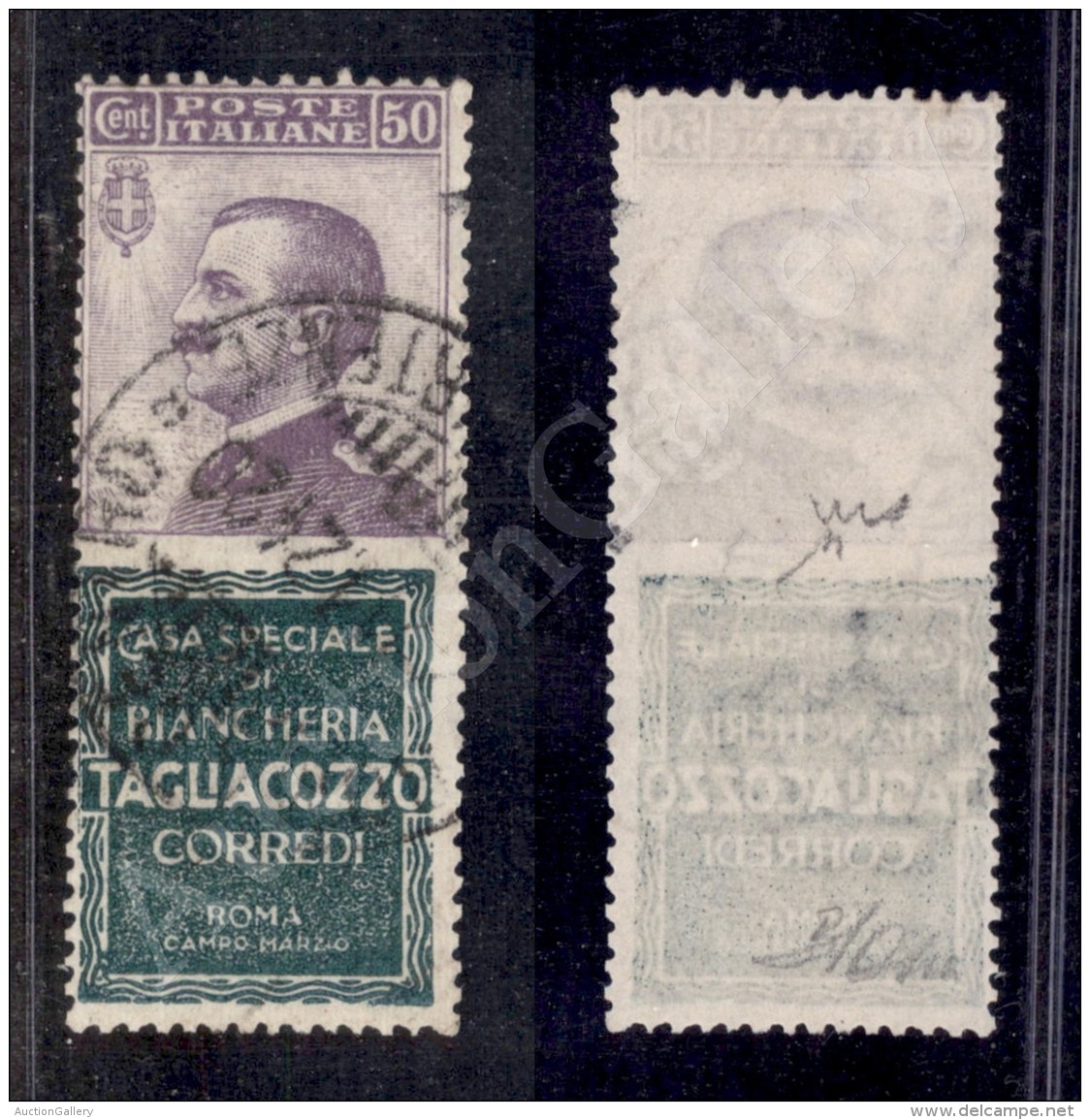 1924 - 50 Cent Tagliacozzo (17 - Pubblicitari) Con Annullamento Originale (1.100) - Otros & Sin Clasificación