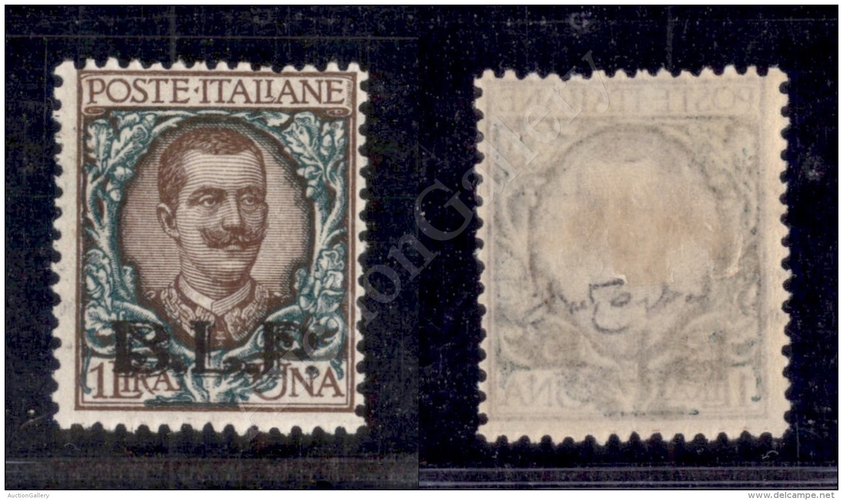 1922 - BLP - 1 Lira Bruno E Verde (12) Nuovo - Cert. Oro Raybaudi (4.500) - Otros & Sin Clasificación