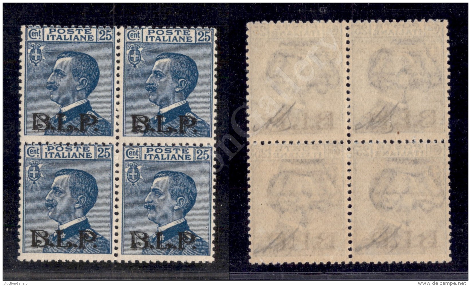 1922 - BLP - Quartina Del 25 Cent (8) Filigrana Corona Capovolta - Gomma Integra - Non Catalogata - Sonstige & Ohne Zuordnung