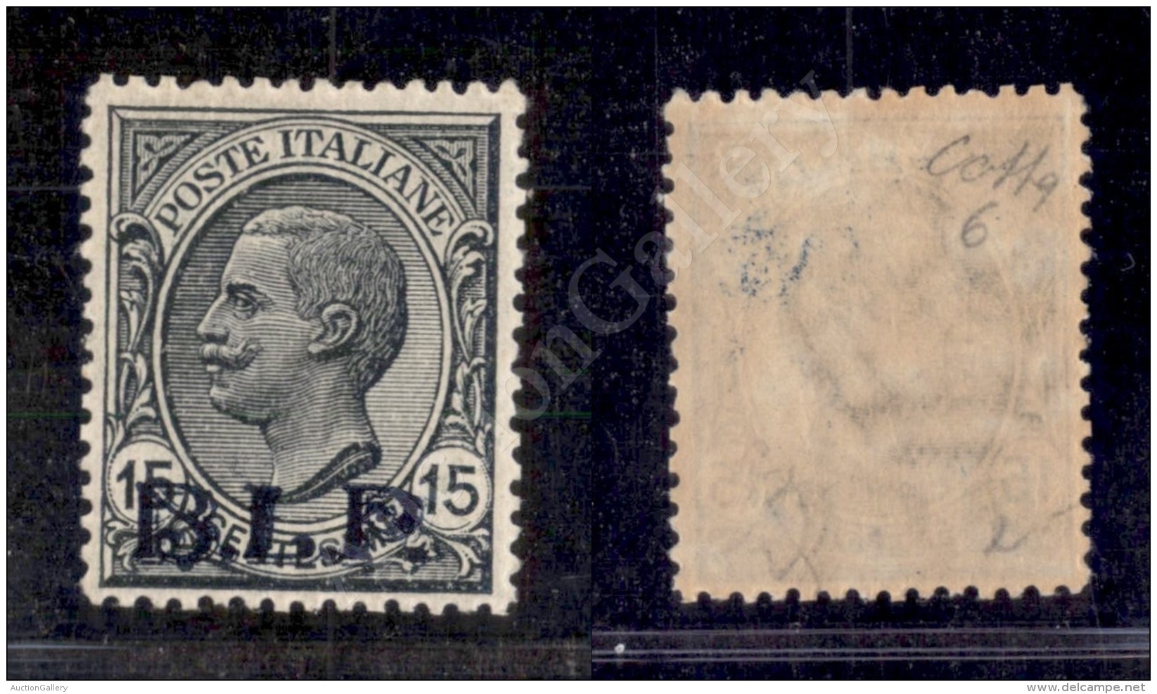 1922 - BLP - 15 Cent Grigio (6) Soprastampa Azzurro Nera - Gomma Integra - Ottimamente Centrato - Colla (5.000) - Sonstige & Ohne Zuordnung