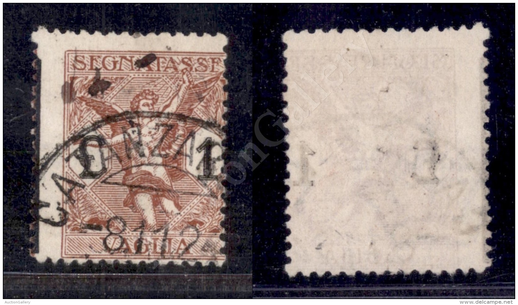 1924 - 1 Lira (4 - Segnatasse Vaglia) Dentellatura Verticale Spostata E Linea Di Riquadro A Sinistra... - Otros & Sin Clasificación