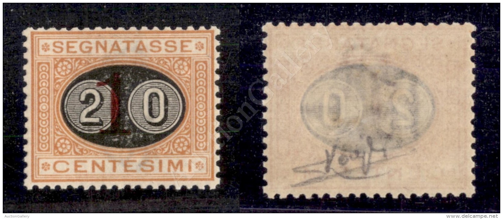 1890 - 20 Cent Su 1 Ocra (18 - Segnatasse) Nuovo Con Gomma - Discreta Centratura - Raybaudi (2.000) - Other & Unclassified