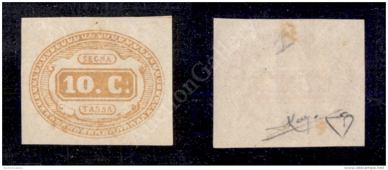 1863 - 10 Cent Giallo (1 - Segnatasse) Nuovo Con Gomma - Cert. Diena (2.500) - Other & Unclassified