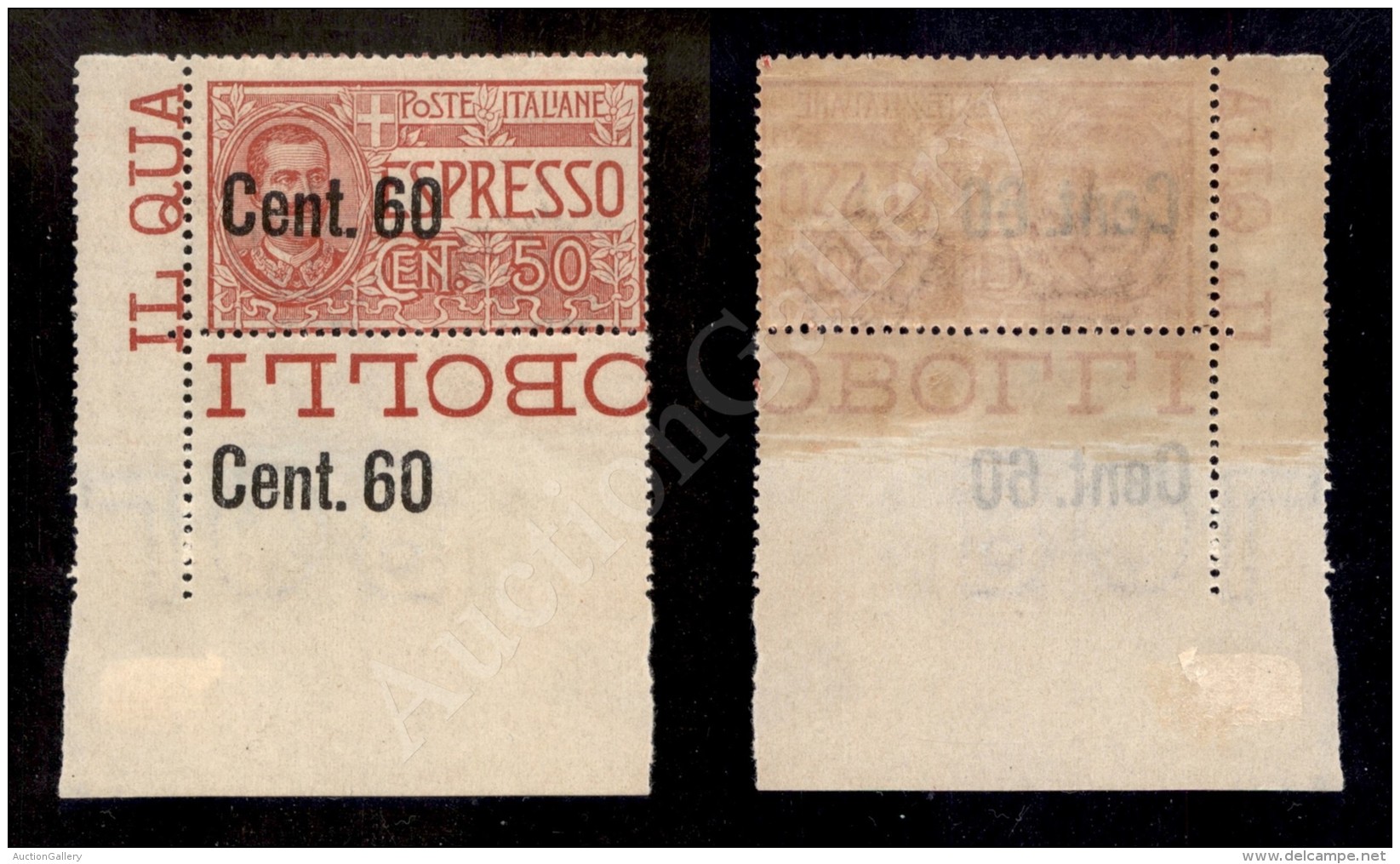 1922 - 60 Cent Su 50 (6i Espressi) Soprastampa Sul Bordo In Basso - Angolo Di Foglio Nuovo Con Gomma Integra - Non... - Other & Unclassified