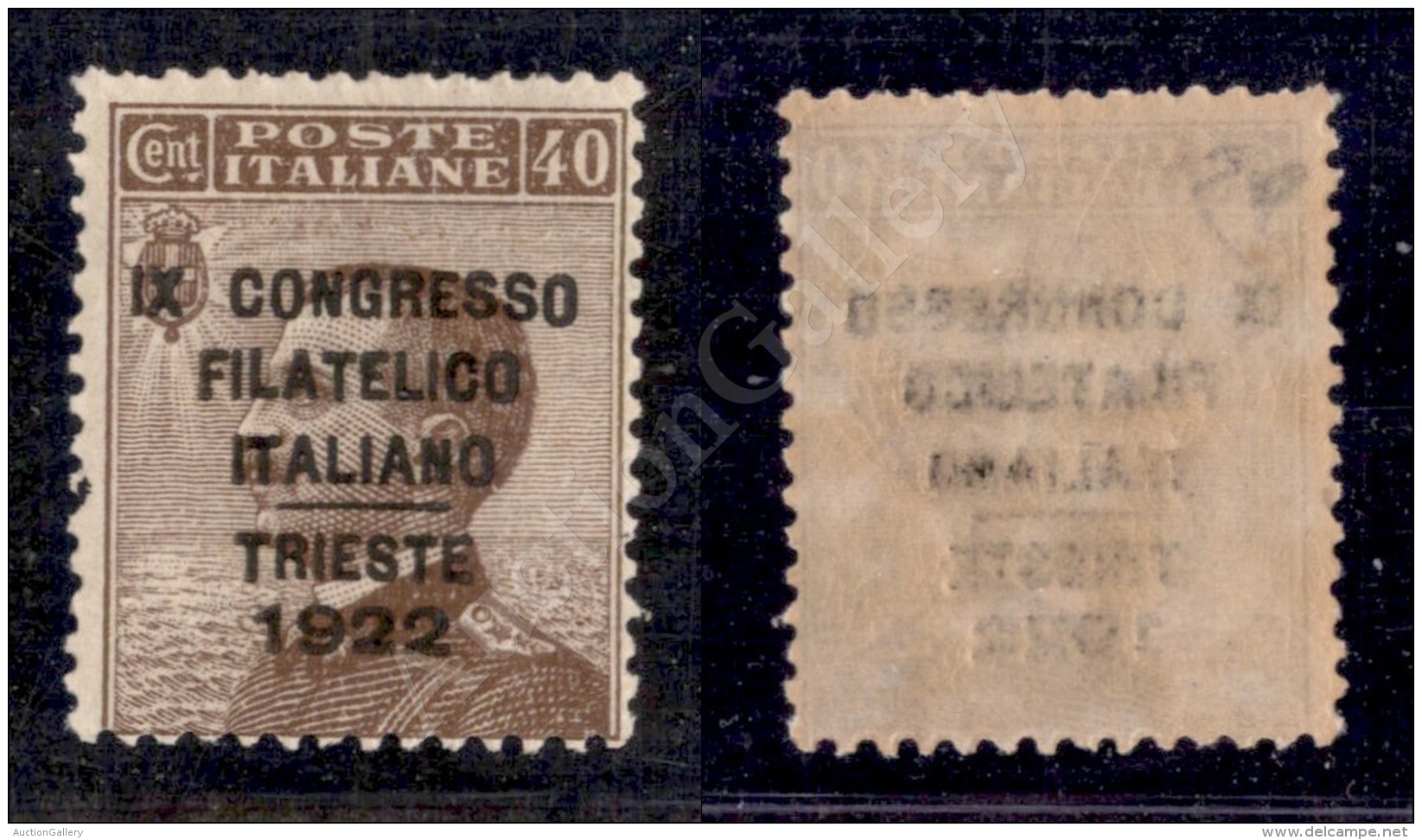 1922 - 40 Cent Congresso Filatelico (126d) I Allineate - Gomma Integra - Diena (2.000) - Other & Unclassified