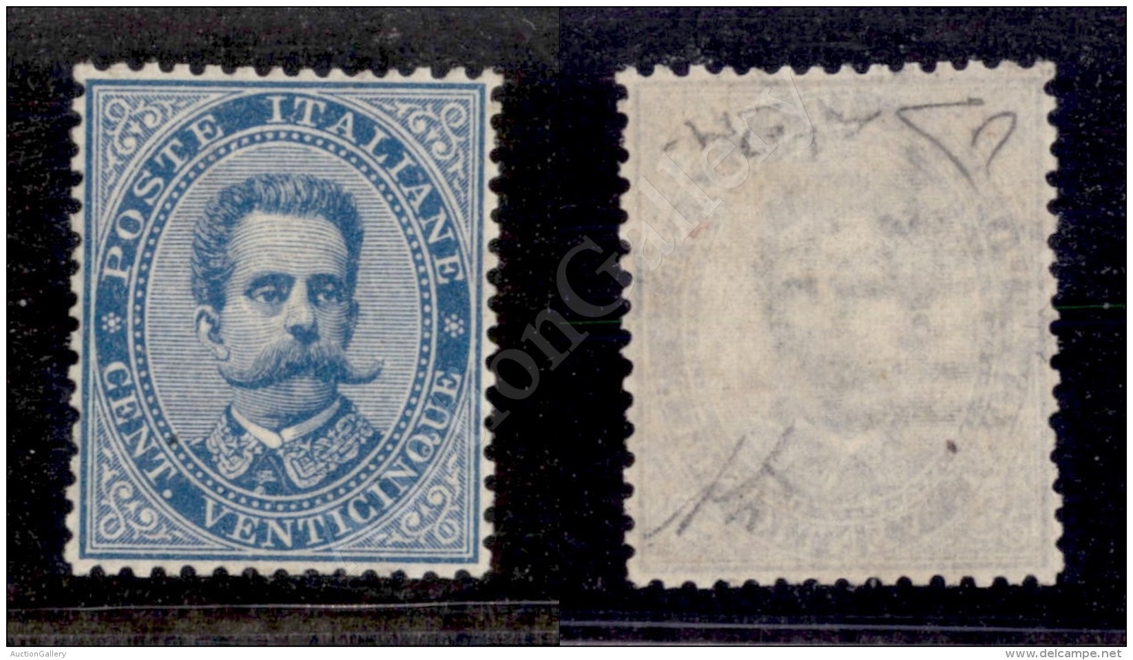 1879 - 25 Cent Azzurro Umberto (40) Centratura Perfetta - Gomma Integra - Molto Bello - Cert. Raybaudi (11.250) - Other & Unclassified