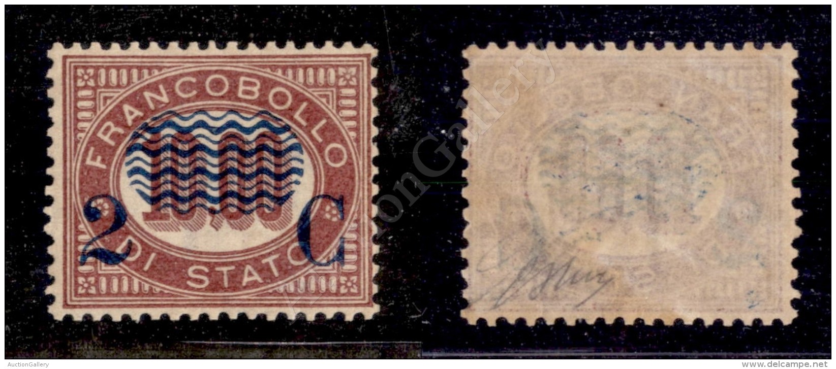 1878 - 2 Cent Su 10 Lire Lacca (36) Ben Centrato - Gomma Integra - Molto Bello - Oliva (2.000) - Sonstige & Ohne Zuordnung