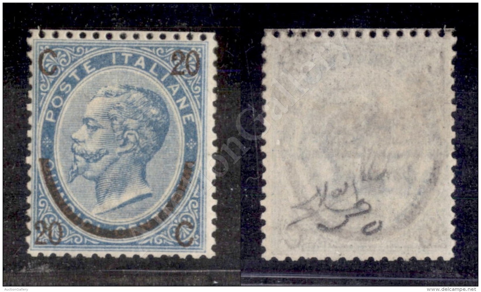 1865 - 20 Cent Su 15 Cent Celeste Chiaro (123 - Primo Tipo) Ben Centrato Nuovo Con Lieve Traccia Di Linguella -... - Sonstige & Ohne Zuordnung