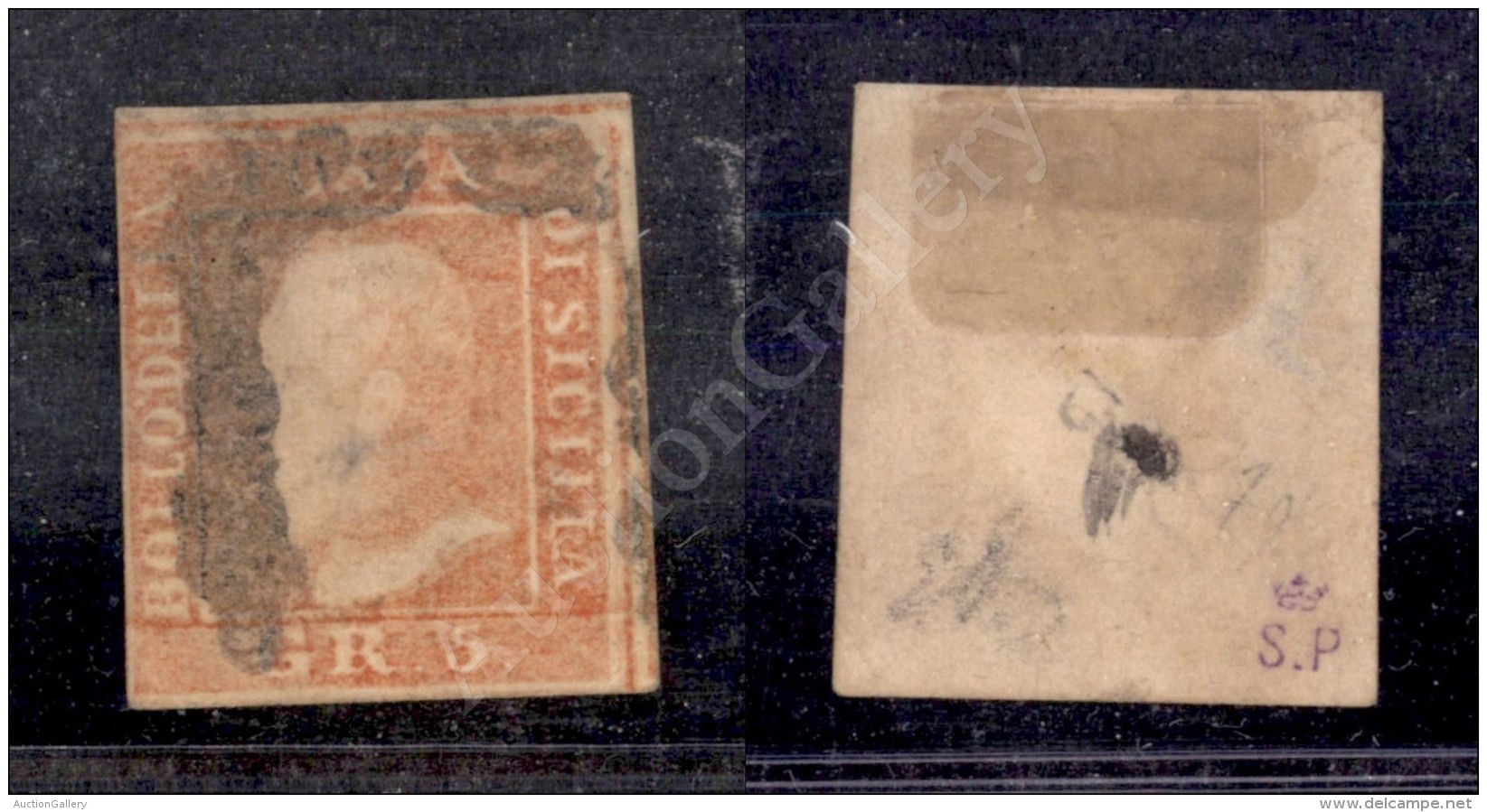 1859 - 5 Grana Rosa Vermiglio (9e - Prima Tavola) - Punti Chiari - Buoni/grandi Margini (10.000) - Other & Unclassified