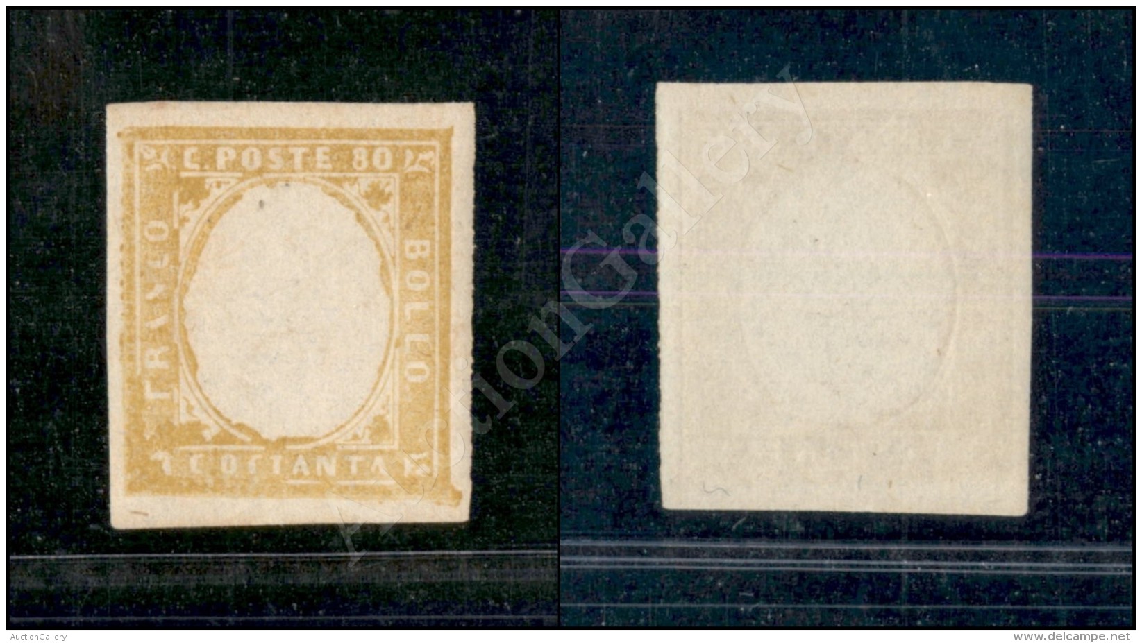 1859 - 80 Cent Giallo Olivastro (17Aa) Senza Effigie - Ottimi Margini - Nuovo Con Gomma Integra - Molto Bello - Other & Unclassified