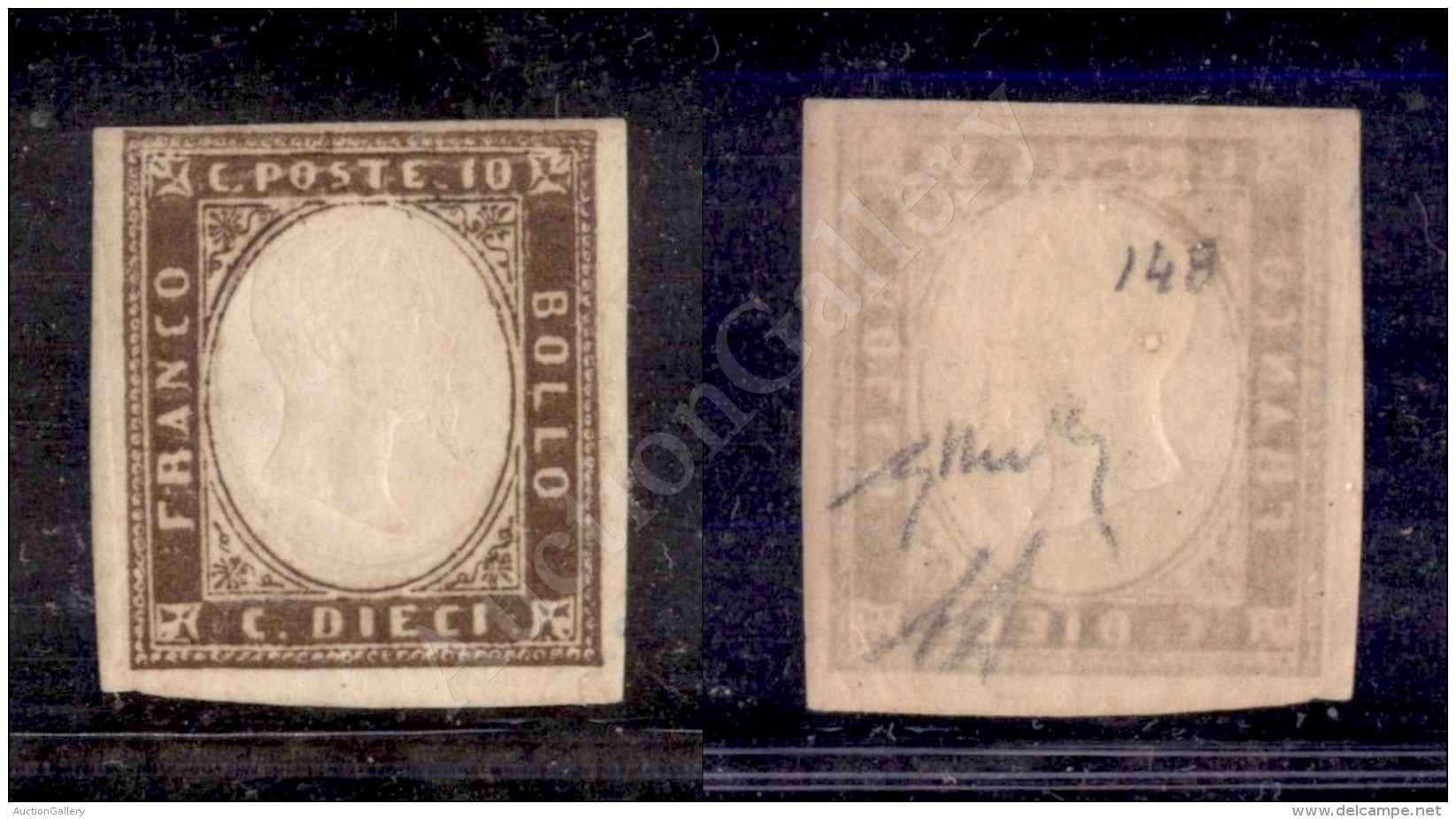 1860 - 10 Cent Bruno Grigio Oliva (14B) Nuovo Con Gomma Praticamente Integra - Perfetto In Alto - Diena +... - Sonstige & Ohne Zuordnung