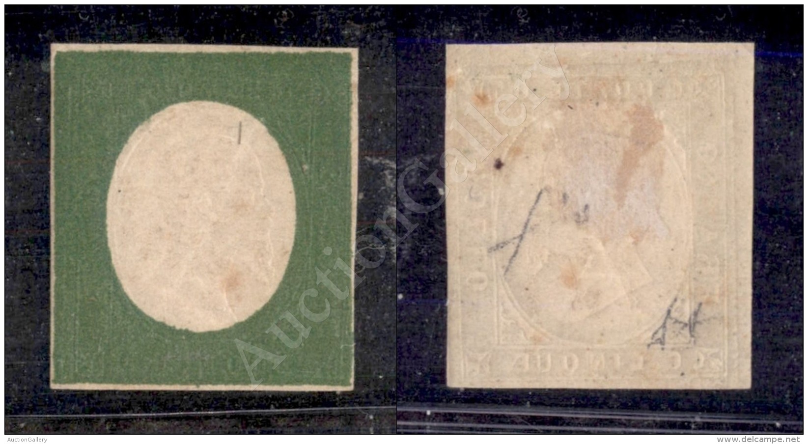 1854 - Non Emesso - 5 Cent Verde Oliva (10) Ben Marginato Nuovo Con Gomma - Fiecchi (8.000) - Otros & Sin Clasificación