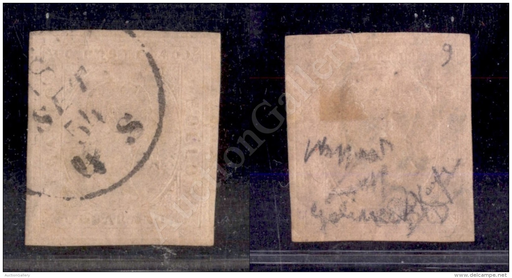 1853 - 40 Cent Rosa Chiaro (6) - Cert. Caffaz (1.500) - Other & Unclassified