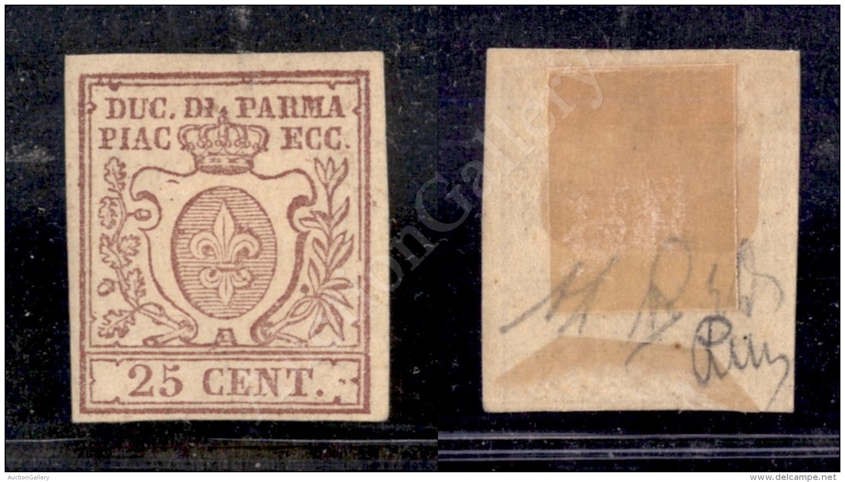 1857 - 25 Cent Bruno Lilla (10) - Nuovo Con Gomma - Diena (1.400) - Altri & Non Classificati