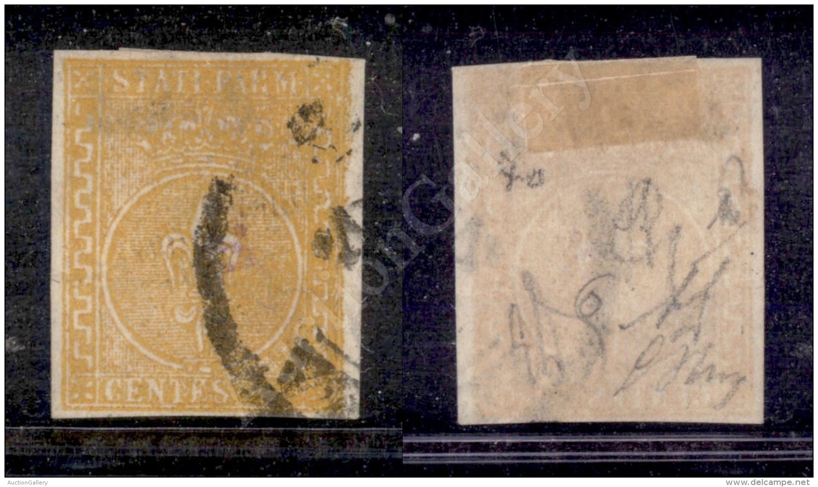 1853 - 5 Cent Giallo (6a) - Buoni Margini Completi - Diena + Oliva (1.600) - Autres & Non Classés