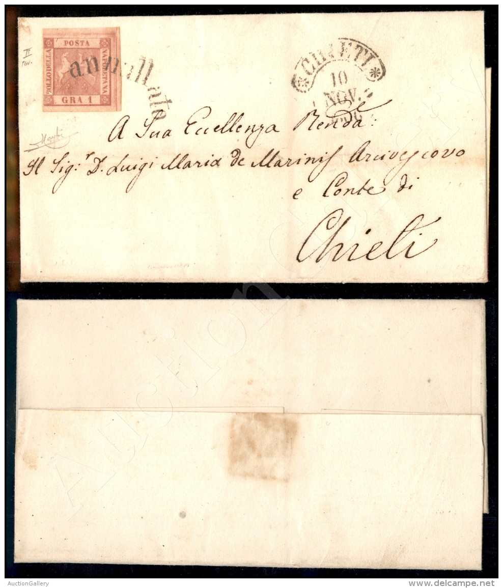 Svolazzo Di Chieti (P.ti 7) - 1 Grano (4) Isolato Su Lettera Per Citt&agrave; 10.11.1860 - Preciso A Sinistra -... - Other & Unclassified