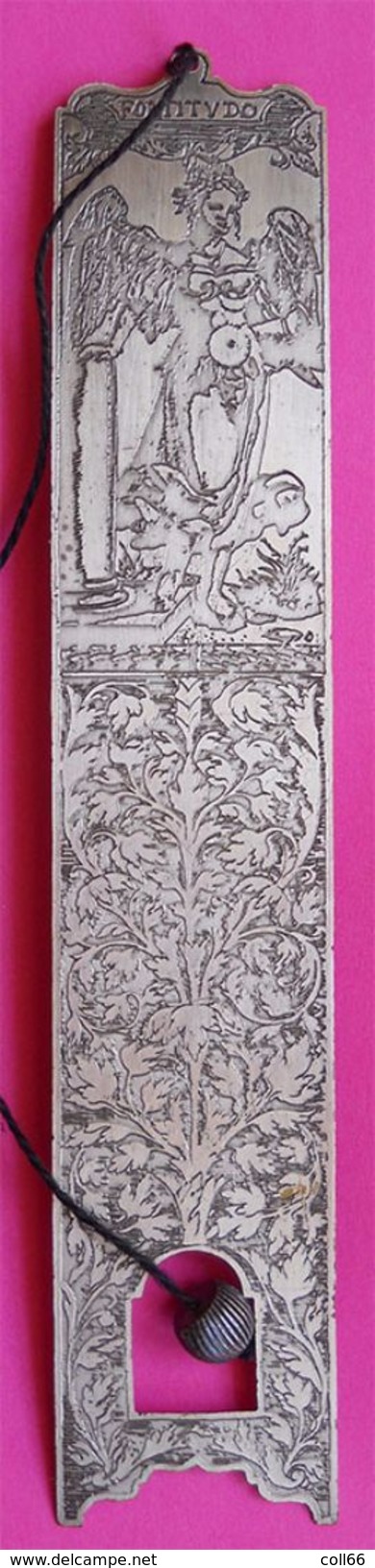 RARE 2 Marque-Pages Signets Métal Gravé Dont Un Avec Ange Autre Motif Floral Anciens 3x17 Cms éditeur M ??? Be - Other Book Accessories