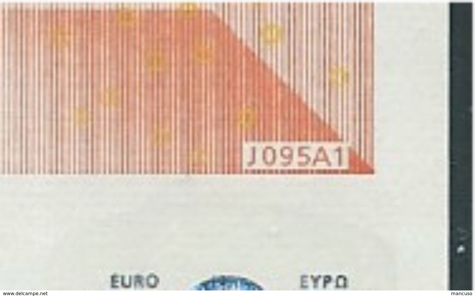 S ITALIA 50 EURO J095 A1 -  FIRST POSITION - DRAGHI   UNC - 50 Euro