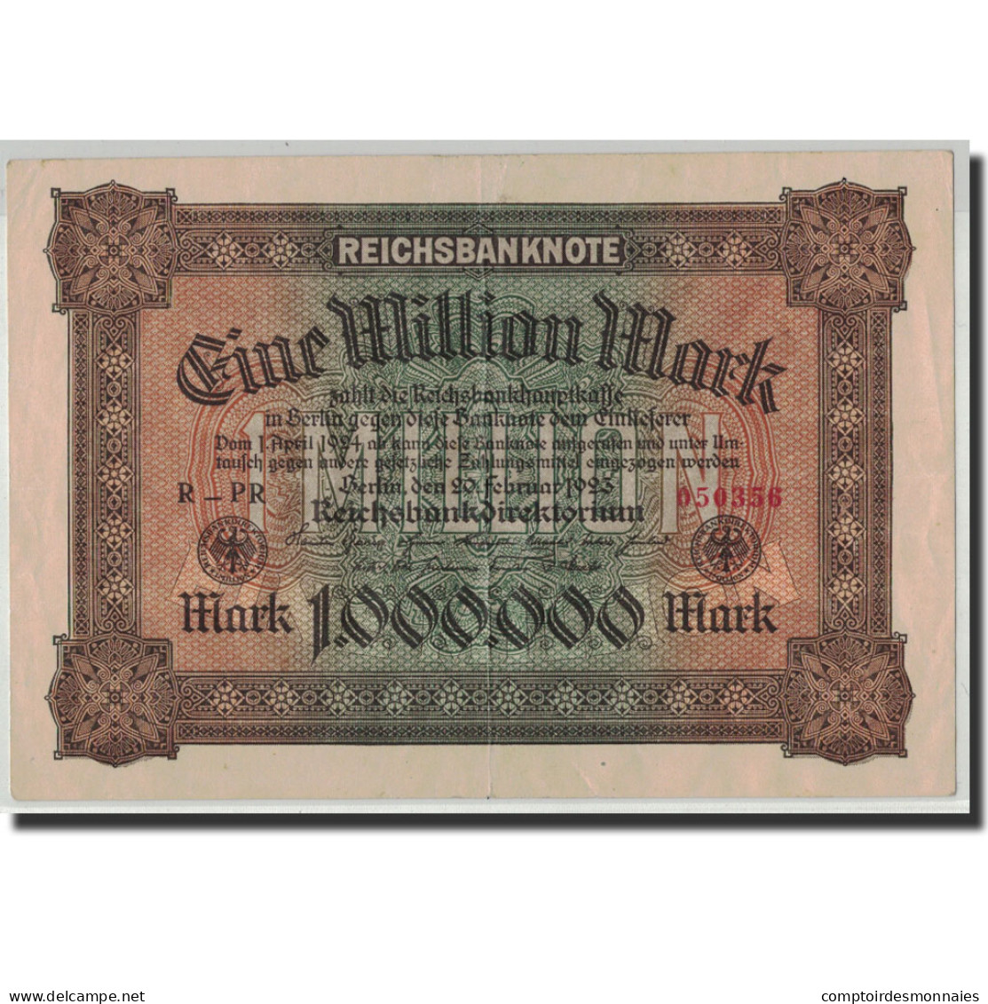 Billet, Allemagne, 1 Million Mark, 1923, 1923-02-20, KM:86a, TTB - 1 Million Mark