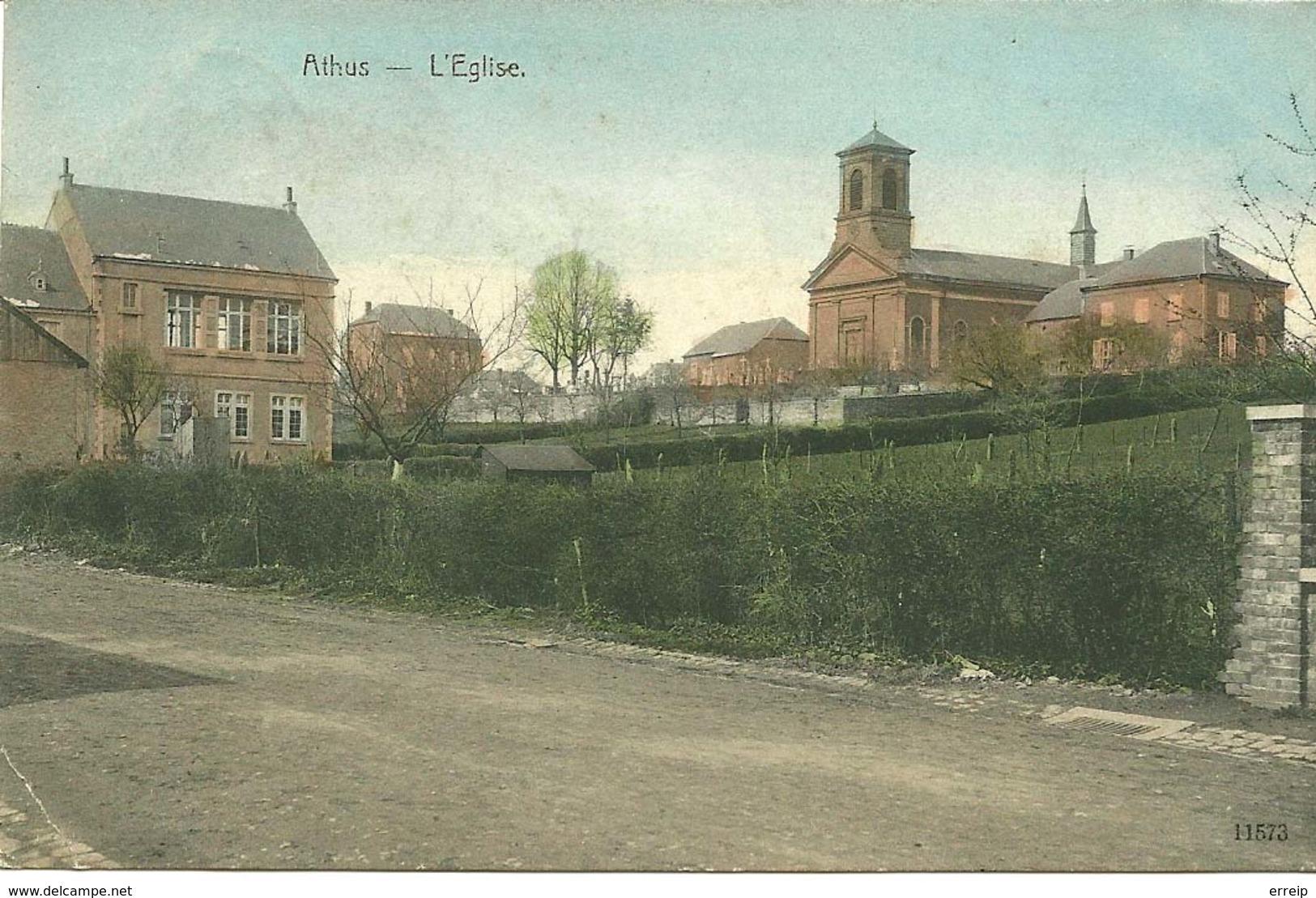 Aubange Athus L'eglise Couleur 1908 - Aubange