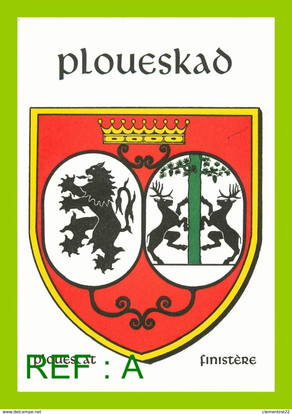 Carte Postale Du Club Des Cartophiles 29 Blason Kartenn Bost Plouescat - Plouescat