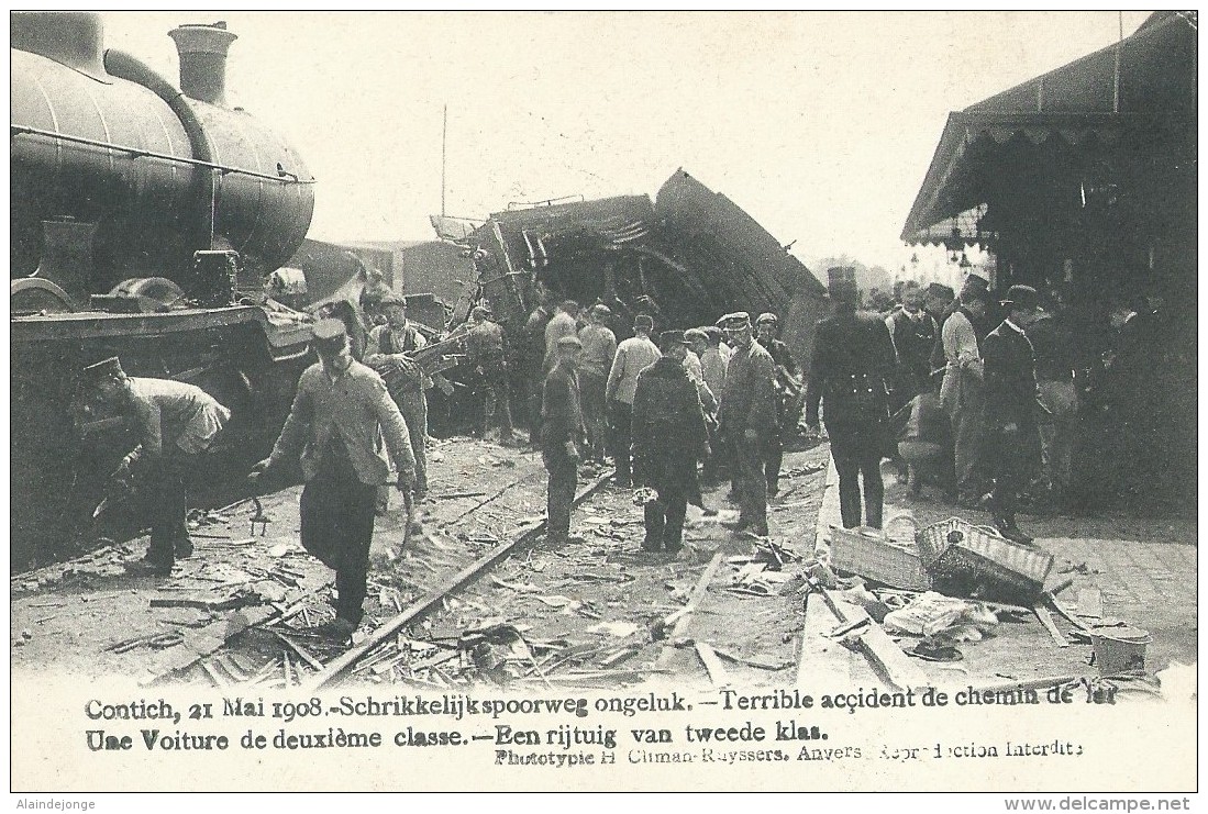 Contich Kontich 21 Mai 1908 Schrikkelijk Spoorweg Ongeluk Terrible Accident De Chemins De Fer - Kontich