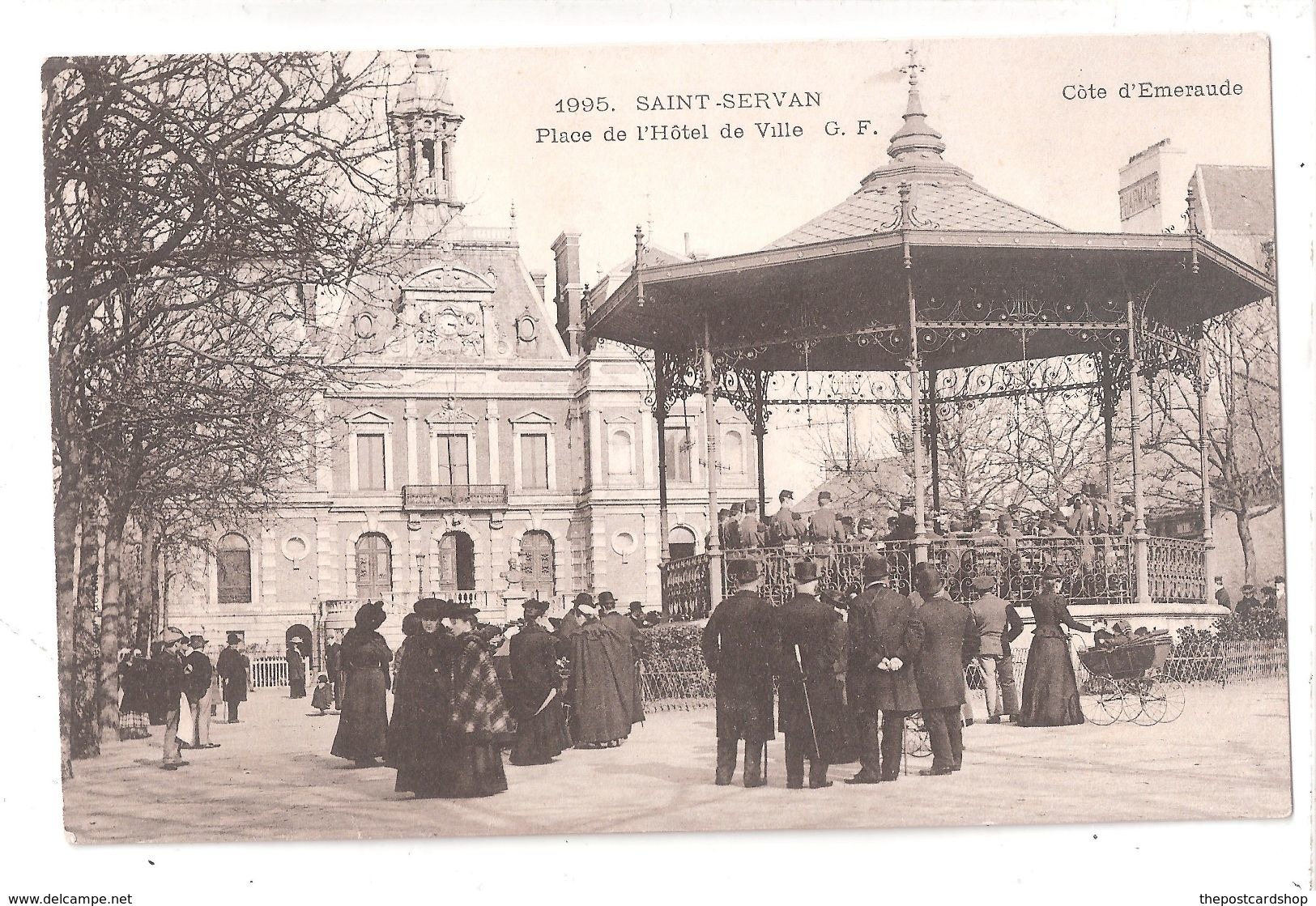 CPA 35 BANDSTAND MUSIC St Servan Place De L'Hôtel De Ville Achat Immédiat DOS DIVISE - Saint Servan