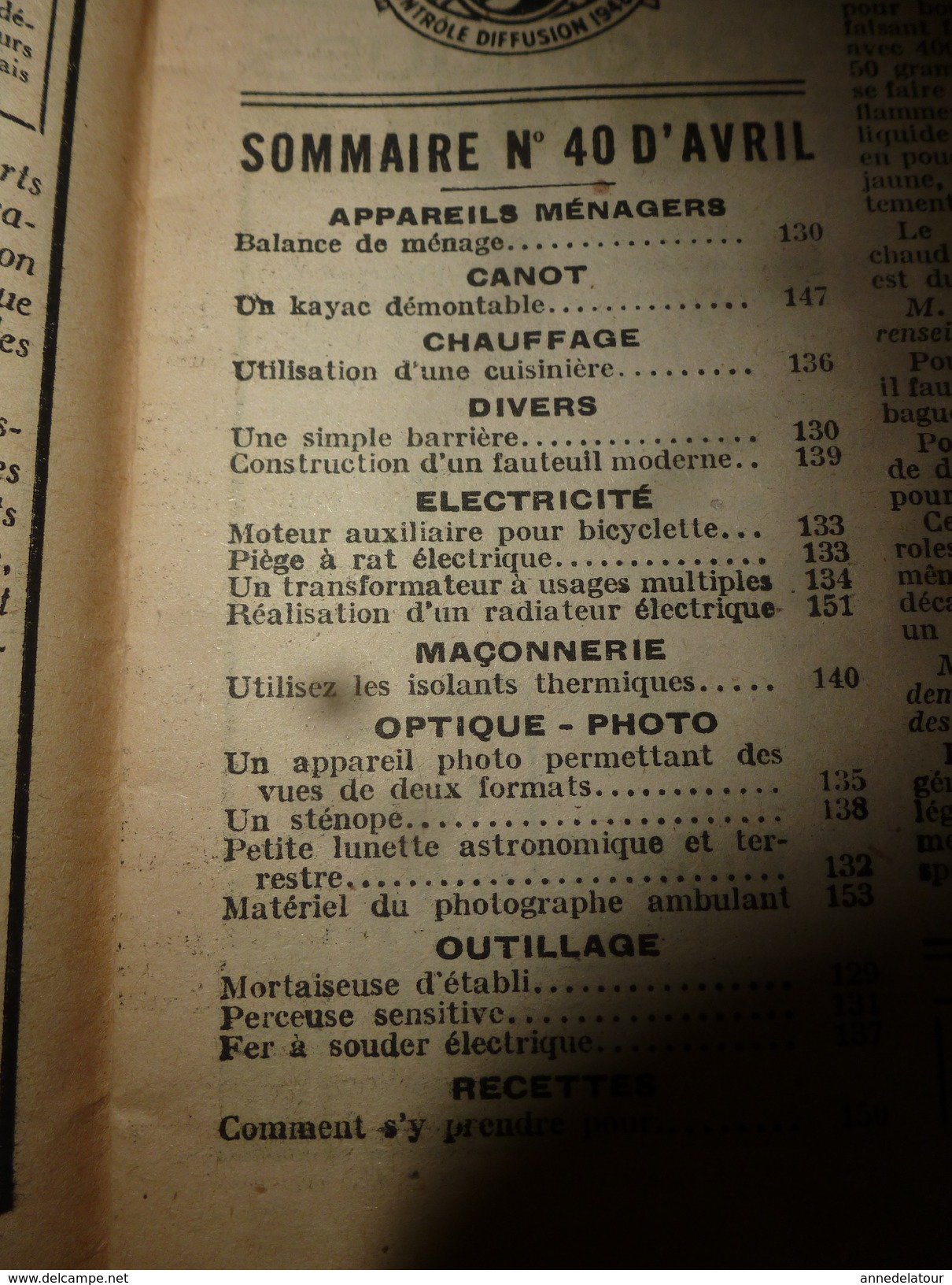 1949 TLSD :Faire ->Kayac Démontable;bicyclette-moteur;Piège A Rat élec;Multi-Transfo;Lunette Astronomique;Radiateur,etc - Bricolage / Technique